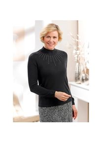 CLASSIC , Stehkragenpullover »Pullover« , schwarz , 42 , 42 , mit Glitzersteinchen