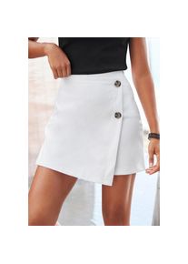 Buffalo , Hosenrock, in Wickeloptik mit Zierknöpfen, Skort, casual-chic, elegant , weiß , 34 , 34 , Rock im Skort-Stil