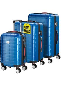 Monzana Maletas rígidas set de 3 piezas Exopack azul 40l 80l 105l