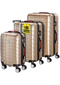 Monzana Maletas rigidas set 3 piezas Exopack champán 40l 80l 105l