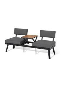 Tchibo - 2 w 1: sofa i leżanka z podnoszonym stolikiem - kolor: czarny/szary