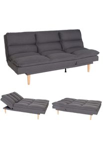 Schlafsofa HWC-M79, Gästebett Schlafcouch Couch Sofa, Schlaffunktion Liegefläche 180x110cm ~ Stoff/Textil dunkelgrau