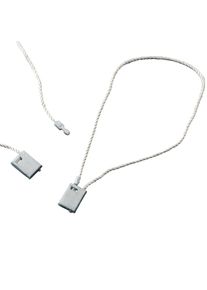 100 Unità - Filo in tessuto con sigillo argento | 200 mm, poliestere|PS