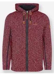 Marco Donati Herren Strickfleecejacke mit Kapuze in dunkelrot-meliert ,Gr&ouml;&szlig;e 44/46, Witt, 100% Polyester