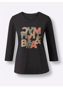 feel good Dames Shirt in zwart ,maat 36/38, Witt, 50% Katoen, 50% Modal