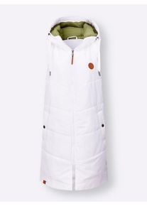 Damen Steppweste in Longform in ecru ,Größe 36, WITT, 100% Polyester. Wattierung: 100% Polyester