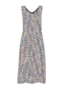 Damen Druckkleid in Bahnenform, figurumspielend in blau-gepatcht ,Größe 46, WITT, 100% Viskose