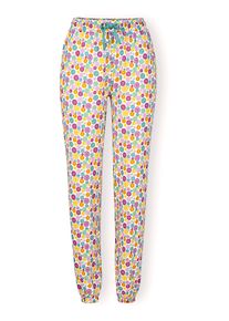 wäschepur Dames Pyjama-Broek in ecru/citroen bedrukt ,maat 36/38, Witt, 50% Katoen, 50% Modal