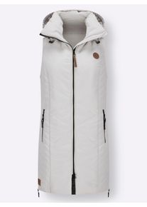 Dames Lang gilet met 2-wegritssluiting in lichtgrijs ,maat 40, WITT, 100% Polyester. Wattering: 100% Polyester