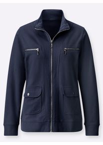 Dames Shirtjasje van puur katoen in marine ,maat 40, WITT, 100% Katoen