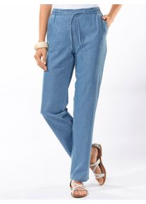 Damen Palazzohose aus Jeans-Stoff in blue-bleached ,Größe 19, WITT, 100% Baumwolle