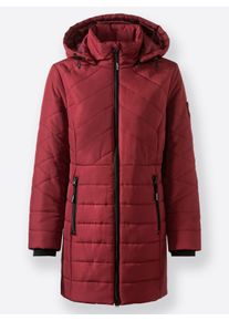 Damen Steppjacke mit seitlichen Rei&szlig;verschl&uuml;ssen in dunkelrot ,Gr&ouml;&szlig;e 46, WITT, 100% Polyester. B&uuml;ndchen: 96% Polyester, 4% Elasthan