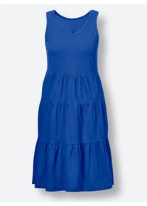 feel good Damen Sommerkleid mit Stufenrock in royalblau ,Größe 38, Witt, 100% Baumwolle