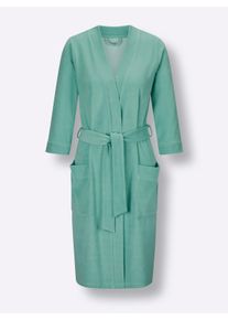 feel good Dames Badjas in salie ,maat 36/38, Witt, 80% Katoen, 20% Polyester