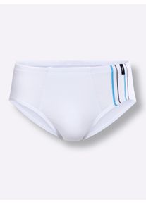 Herren Slip in weiß-aqua ,Größe 5, Witt, 90% Modal, 10% Elasthan