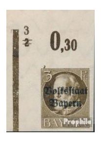 Baviera 116B I Coma más de el 3 (campo 1) nuevo con goma original 1919