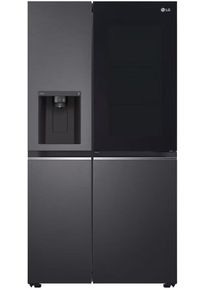LG GSXV81MCLE Side-by-Side Stand-Kühl-Gefrierkombination 91,3cm breit 635 Liter Eis- und Wasserspender Wassertank WLAN mattschwarz