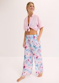 Pantaloni pigiama lunghi in satin lucido, rosa, Taglia 50/52 (L), bonprix