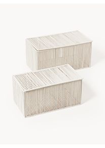 Cajas de almacenamiento artesanales de cuerda Gabe, 2 uds. Beige Fibra sintética Set de diferentes tamaños | Westwing Collection