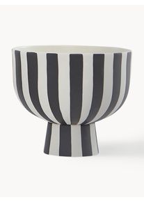 Oyoy Living Design Frutero artesanal Toppu, 13 cm Negro Cerámica Ø 15 x Al 13 cm