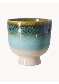 HKliving Macetero artesanal con esmalte reactivo Retro Azul Cerámica Ø 21 x Al 20 cm