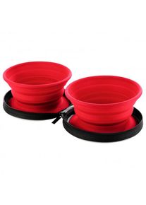 Hunter Silicone Travel Bowl with Bag List Dog accessories (2 x 750 ml, red)