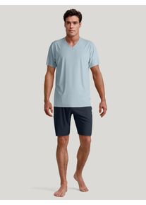 Calida Pigiama corto per Uomo, S S, Blu, Elevato comfort di vestibilità in 100% cotone