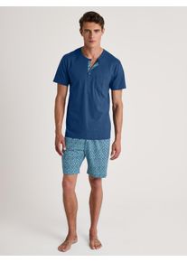 Calida Pigiama corto per Uomo, M M, Blu, Puro cotone per notti rilassanti