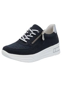 Rieker , Damen , Plateausneaker Schnürschuh, Halbschuh, Freizeitschuh mit Soft-Einlage , nachtblau-silberfarben , 42 , 42 , Sneaker mit modischen...
