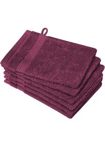 Dyckhoff , Waschhandschuh »Planet«, (Set, 6 tlg.), 450 g/m², aus reiner Baumwolle, trocknergeeignet , beere