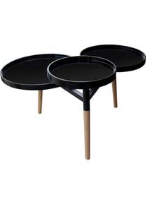 Kayoom , Beistelltisch »Butler 110, attraktiver Beistelltisch«, (1 St.), Durchmesser der Abstellflächen: 49,5/39,5/30 cm, glatte Flächen , Schwarz