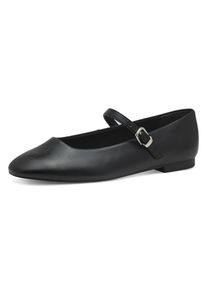 Tamaris , Riemchenballerina, Blockabsatz, Businessschuh, Flats in veganer Verarbeitung , schwarz , 41 , 41 , Zeitlose Ballerina mit verstellbarem...