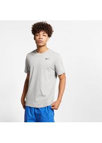 Nike , Trainingsshirt »DRI-FIT MEN'S FITNESS T-SHIRT« , DK GREY HEATHER/BLACK , XL , XL , Die Dri-FIT-Technologie sorgt für trockenen Tragekomfort.