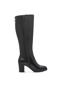 Tamaris , Stiefel, Blockabsatz, Langschaftstiefel mit Ziernähten , schwarz , 36 , 36 , Mit Innenreißverschluss, kurzer Reißverschluss an der Wade...