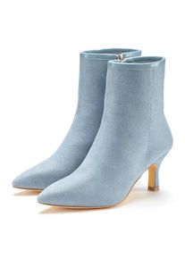 Lascana , Stiefelette, High-Heel Ankle Stiefel in Denim-Optik VEGAN , denimblau , 40 , 40 , Summer Boots mit komfortabler Absatzhöhe von ca. 7 cm