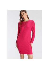 Tamaris , Strickkleid, kurzes Kleid, figurumspielend, aus Viskosemischung , pink melange , N-Gr , 36 -N-Gr , 36 , Langarm und Raglanärmel, perfekt...