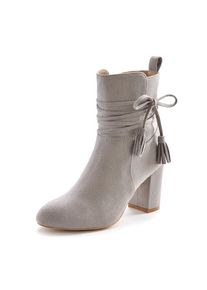 Lascana , Stiefelette, mit Blockabsatz, High-Heel-Stiefelette, Ankle Boots, Stiefel , hellgrau , 39 , 39 , Mit raffinierten Bindebändern und Schnürung