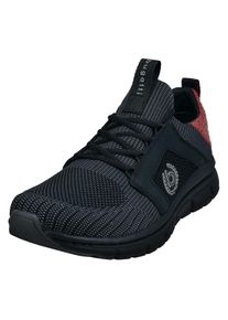 Bugatti , Sneaker , Schnürschuh, Halbschuh, Freizeitschuh, Kontrastbesatz an der Ferse , schwarz , 45 , 45 , Bugatti Sneaker mit seitlichem Logo-Icon