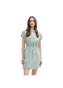 Tom Tailor Denim , Hemdblusenkleid, im Streifendessin , white green vertical , N-Gr , S (36) -N-Gr , S (36) , Gestreiftes Kleid von Tom Tailor Denim