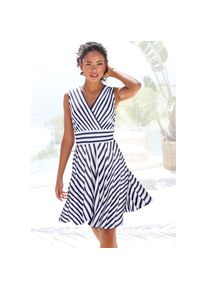Lascana , Sommerkleid mit Streifenprint, Wickelkleid, tailliertes Minikleid, casual-chic , marine-weiß-gestreift , N-Gr , 36 -N-Gr , 36 , Kurzes...