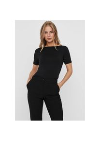 Véro Moda Vero Moda , Damen , Kurzarmshirt »VMPANDA MODAL S/S TOP NOOS« , Black , S , S , Modisches Kurzarmshirt mit elegantem U-Boot-Ausschnitt