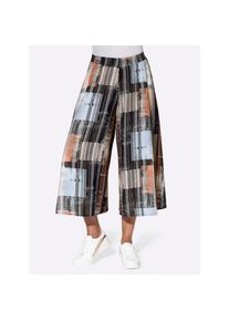 Classic Basics , Hosenrock , schwarz-ecru-bedruckt , 52 , 52 , modisch weites Bein