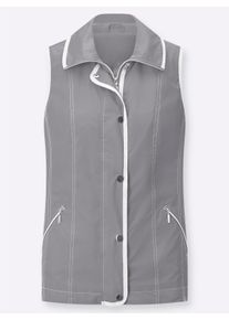 Dames Gilet met ritszakken in grijs ,maat 38, WITT, 100% Polyester
