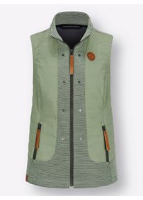 Dames Gilet met sierstuds in eucalyptus ,maat 38, WITT, 100% Polyester