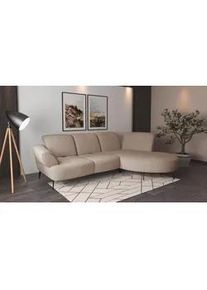 Sit & More Sit & More Ecksofa , Beige , Textil , Ottomane rechts, L-Form , 313x208 cm , Goldenes M, Oeko-Tex® Standard 100, Made in Europe, DGM-Klimapakt , Rücken echt, Armteil links , Wohnzimmer, Sofas & Couches, Wohnlandschaften, Ecksofas