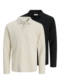 Jack & Jones JACK & JONES Poloshirt 'JJEAUSTIN' Herren creme / schwarz Größe S