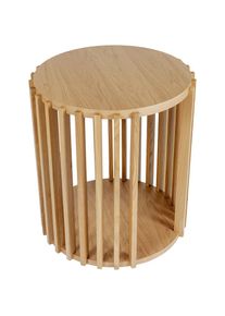 WOODMAN , Beistelltisch »Drum, Breite/Tiefe/Höhe: 53/53/58 cm«, Holzfurnier aus Eiche, Sproßen aus massiver Eiche , eichefarben