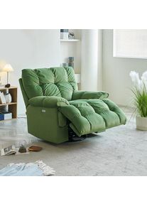 2024 New Arrival Hot Sale Velvet Fabric Material Vintage Swivel Rocker Single Electric Recliner Living Room Chair Sofa
