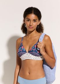 bonprix Mujer, Top de bikini con goma ancha, azul, 44