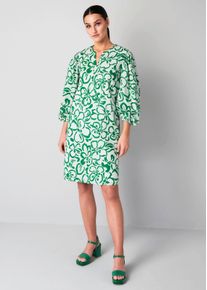 Kleid mit leichtem Ballonärmel in grün - Alba Moda